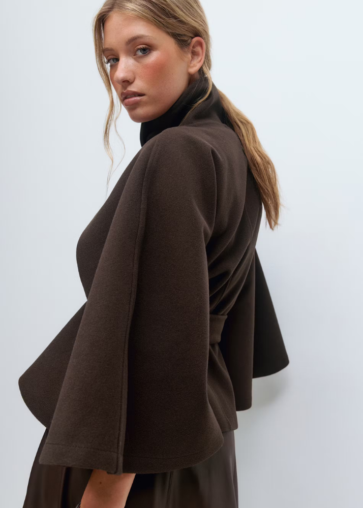Veste Cape ceinturée