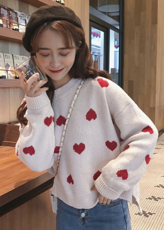 Pullover Contrast Knit Sweater