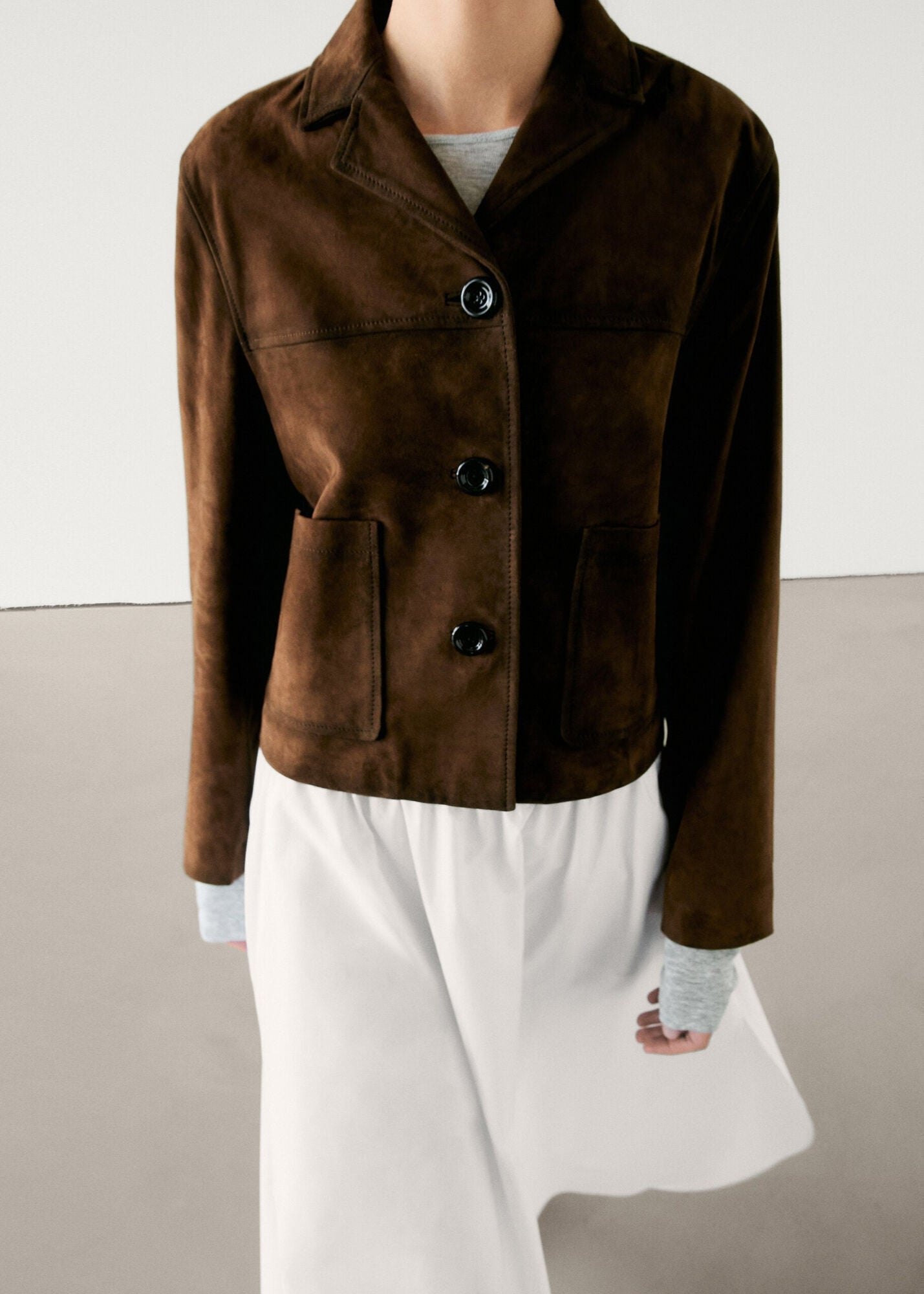 Veste en suédine rétro courte