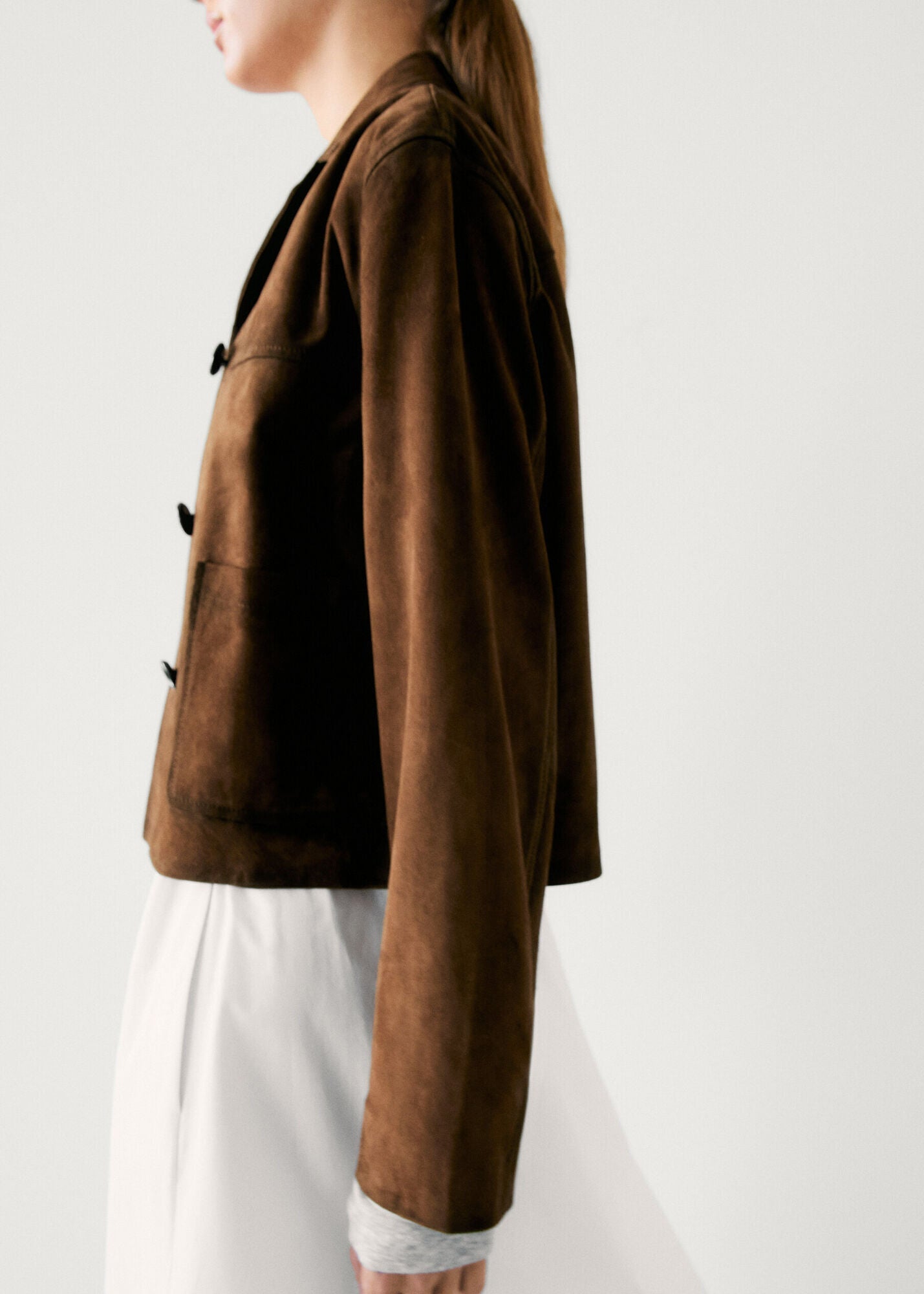 Veste en suédine rétro courte