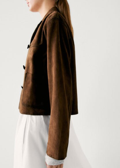 Veste en suédine rétro courte