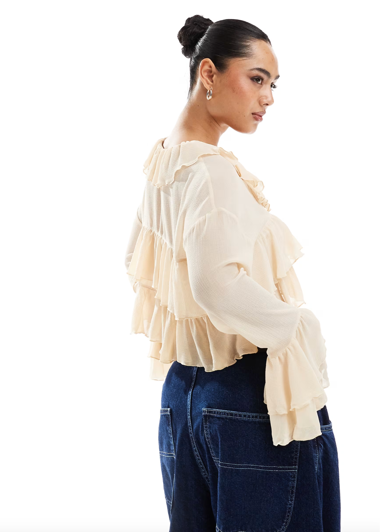 Chemise à lacets à col en V